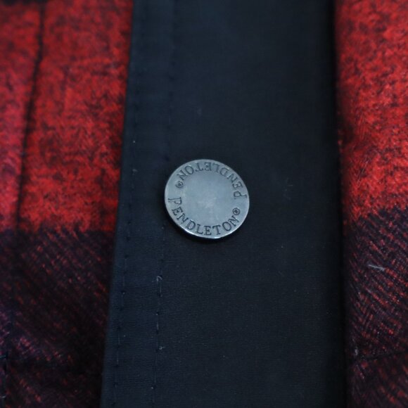 Pendleton Mens Red & Blk Buffalo Plaid Hooded 650 Down Water Resistant Coat Med - Picture 9 of 14
